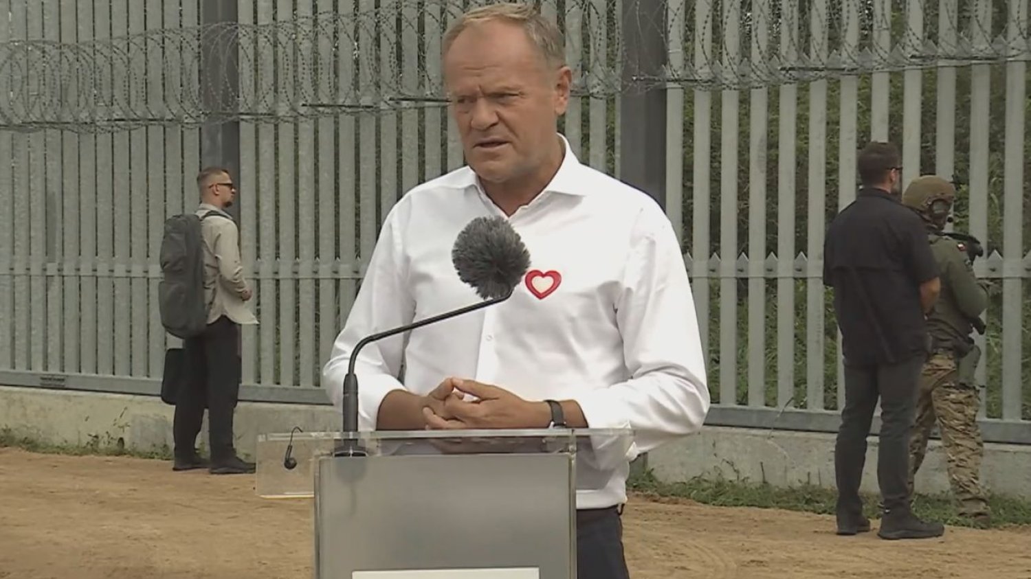 Premier Donald Tusk zorganizował konferencję prasową na granicy polsko-białoruskiej