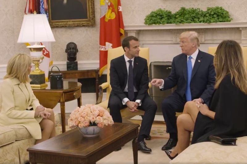 Spotkania Donalda Trumpa i Emmanuela Macron przejdą do historii.