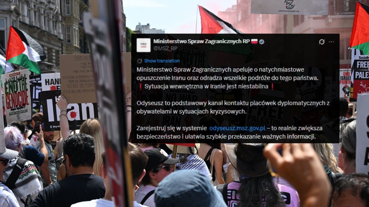 Pilny komunikat polskiego MSZ ws. polskich obywateli w Iranie. Pilny komunikat polskiego MSZ ws. polskich obywateli w Iranie.