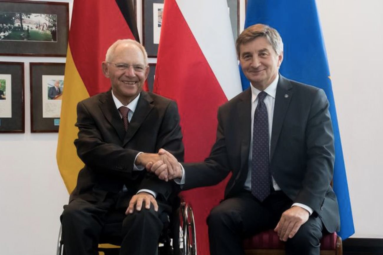 Marek Kuchciński i Wolfgang Schäuble.