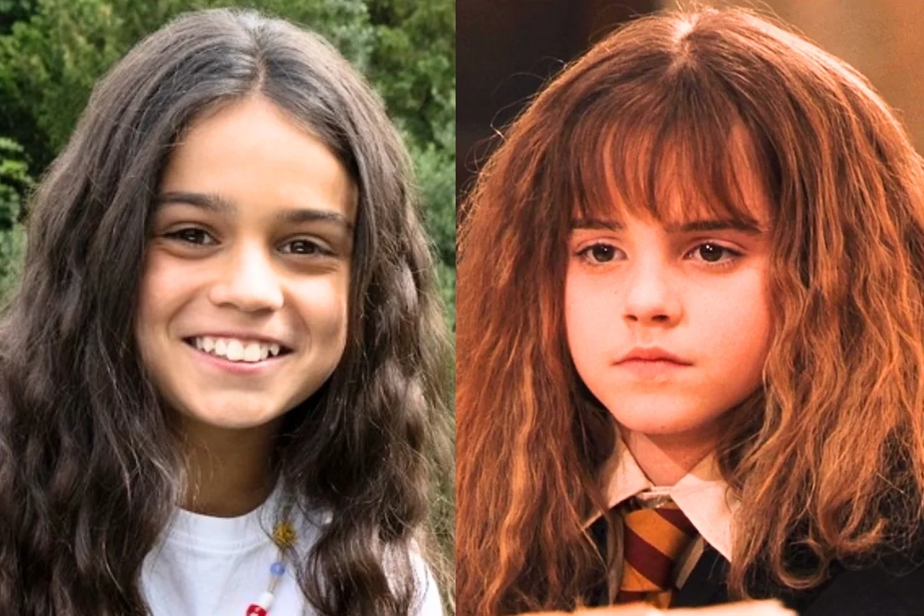Arabella Stanton i Emma Watson w filmie "Harry Potter i Kamień Filozoficzny"
