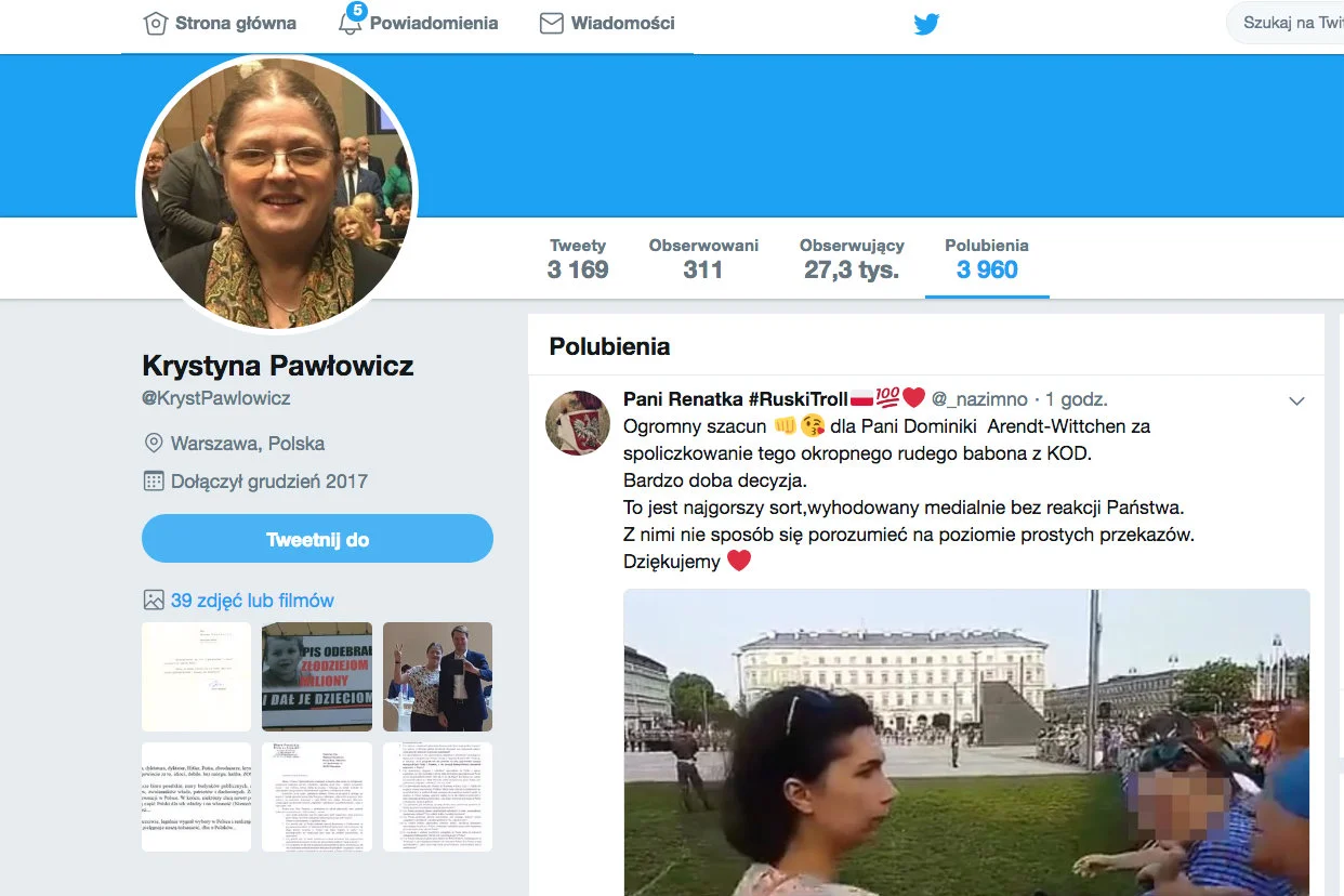 Krystynie Pawłowicz spodobało się spoliczkowanie kobiety, która krzyczała "konstytucja".