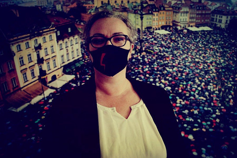 Marta Lempart w siedzibie fundacji Ogólnopolskiego Strajku Kobiet.