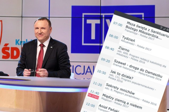 Niedzielna ramówka pierwszego programu telewizji publicznej.