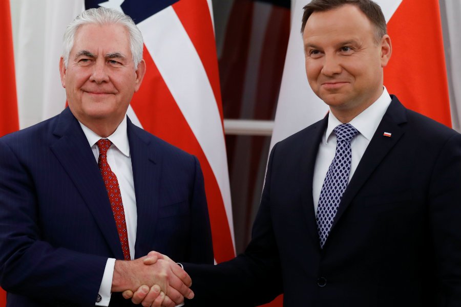 Rex Tillerson podczas swojej pierwszej wizyty w Polsce.