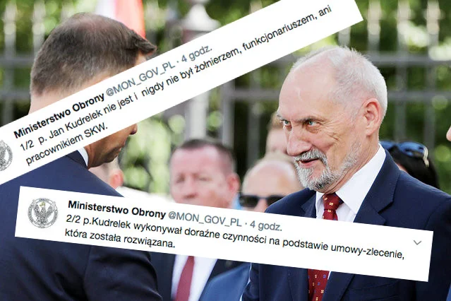 MON zaprzecza, żeby zatrudniało na umowę o pracę Jana Kudrelka. Pracował dla MON, ale na podstawie umowy zlecenia.