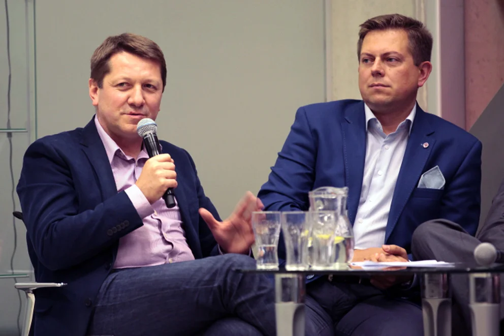 foto: Leszek Wiśniewski Lineart Communication, od lewej: Jarosław NIechcielski (EmiTel), Daniel Maksym (NCBiR)