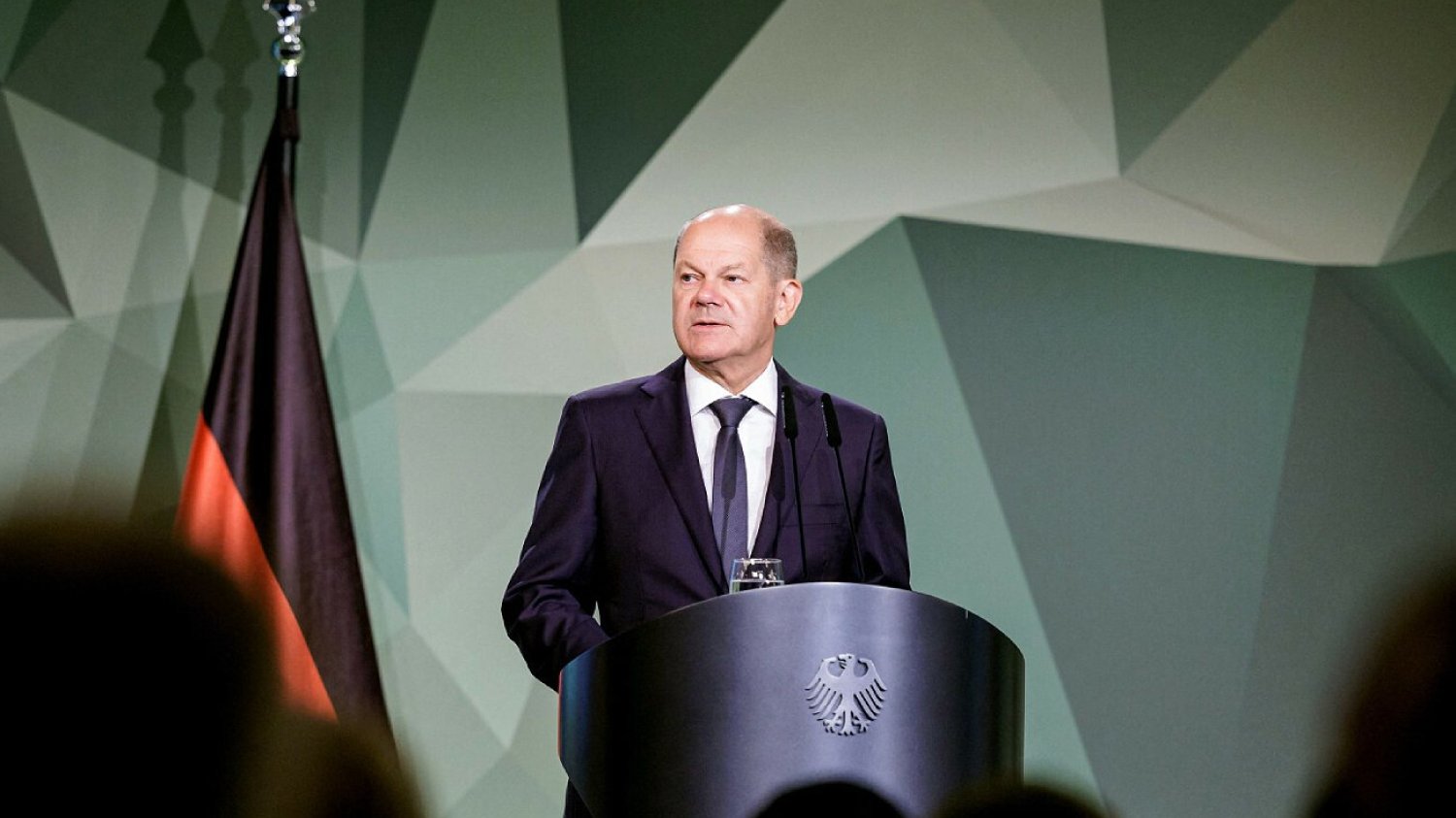 Kanclerz Niemiec Olaf Scholz na konferencji Bundeswehr.