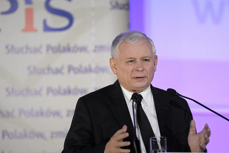 Jarosław Kaczyński podczas spotkania z wyborcami w OIsztynie.