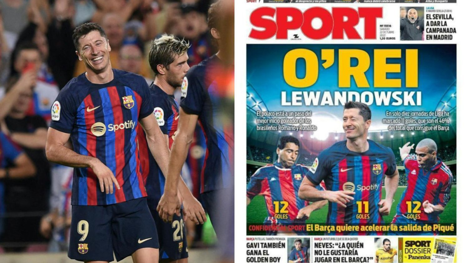 Dziennik "Sport" oficjalnie koronował Roberta Lewandowskiego. Polak zachwyca formą w FC Barcelonie.