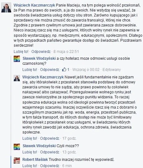 Zdaniem pełnomocnika rządu PiS ds. równego traktowania, dyskryminacja w dostępie do dóbr i usług powinna być legalna.