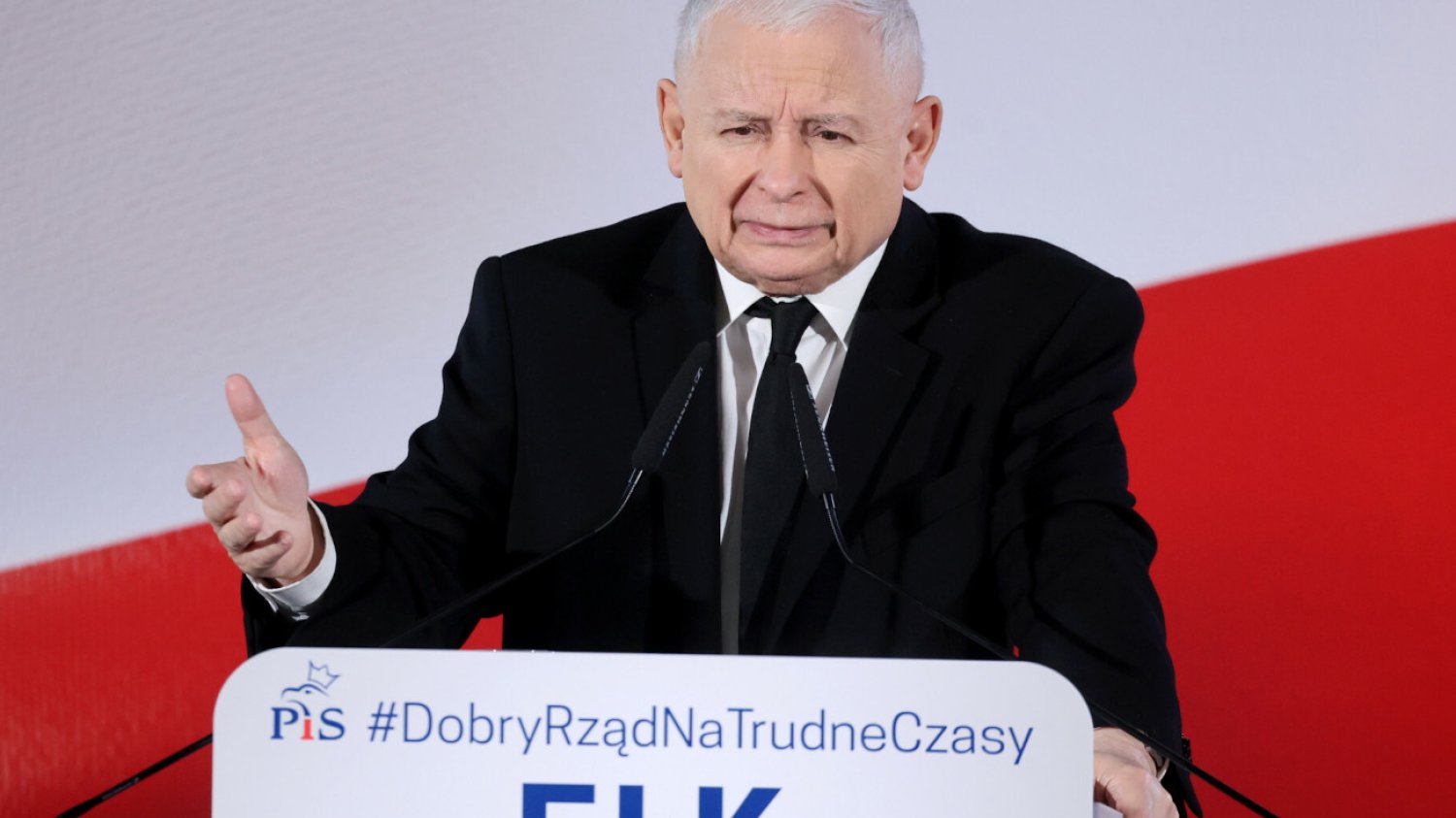 Prezes Prawa i Sprawiedliwości Jarosław Kaczyński w Ełku.