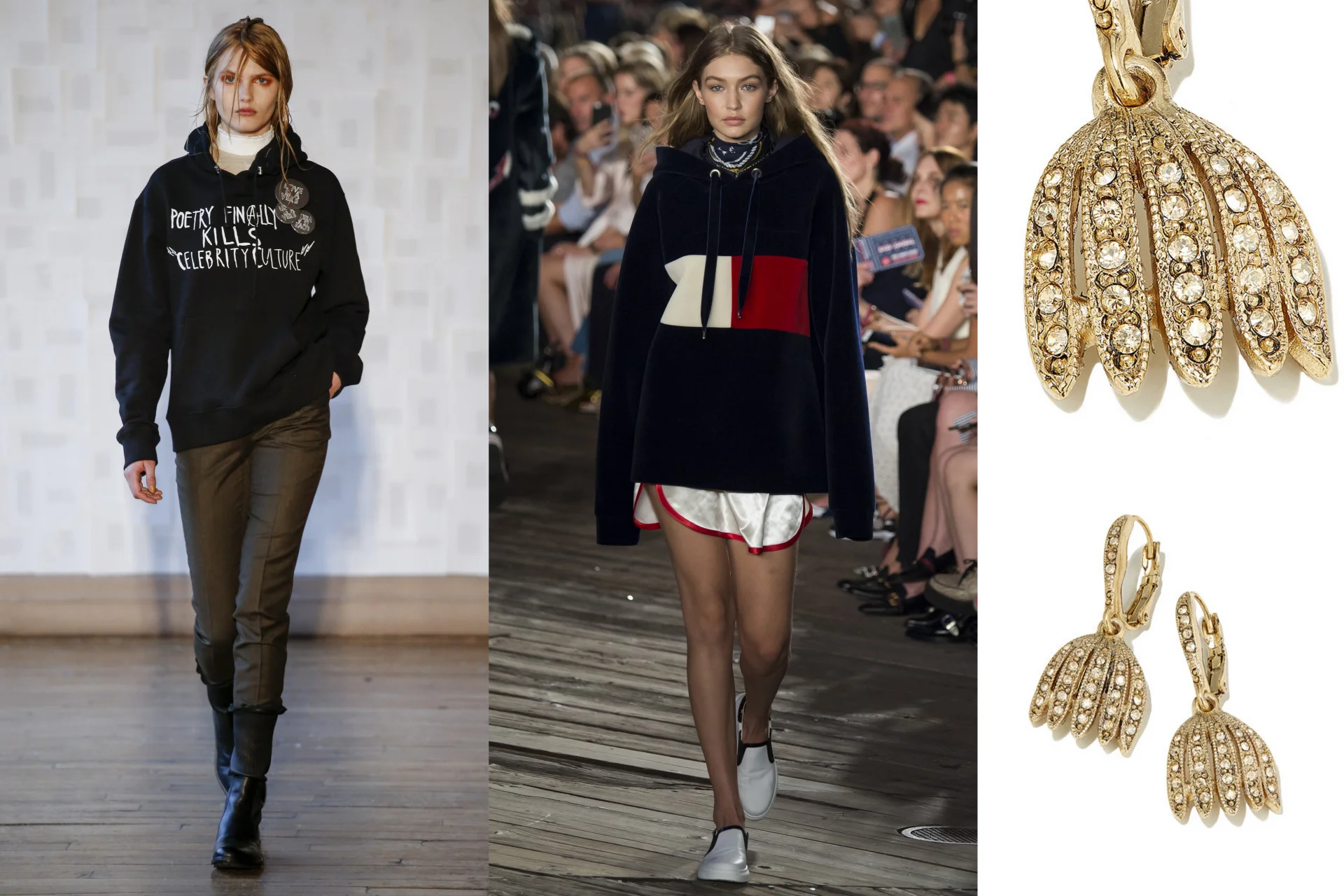 Kolekcja Each&Other, Tommy Hilfiger sezon jesień/zima 2016, źródło: vogue.com. Kolczyki Oscar de la Renta