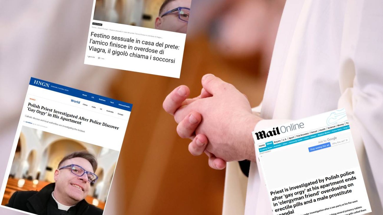 Orgia księży komentowana przez światowe media. Piszą o męskiej prostytutce
