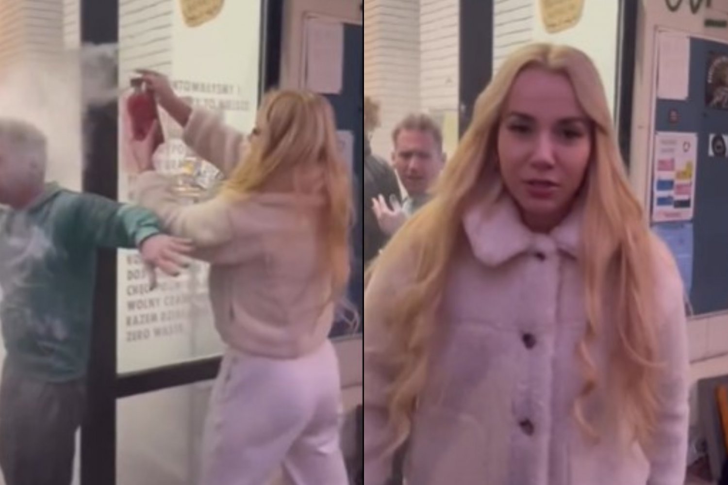 Warszawa. Schreiber wpadła z gaśnicą do biura Ostatniego Pokolenia.