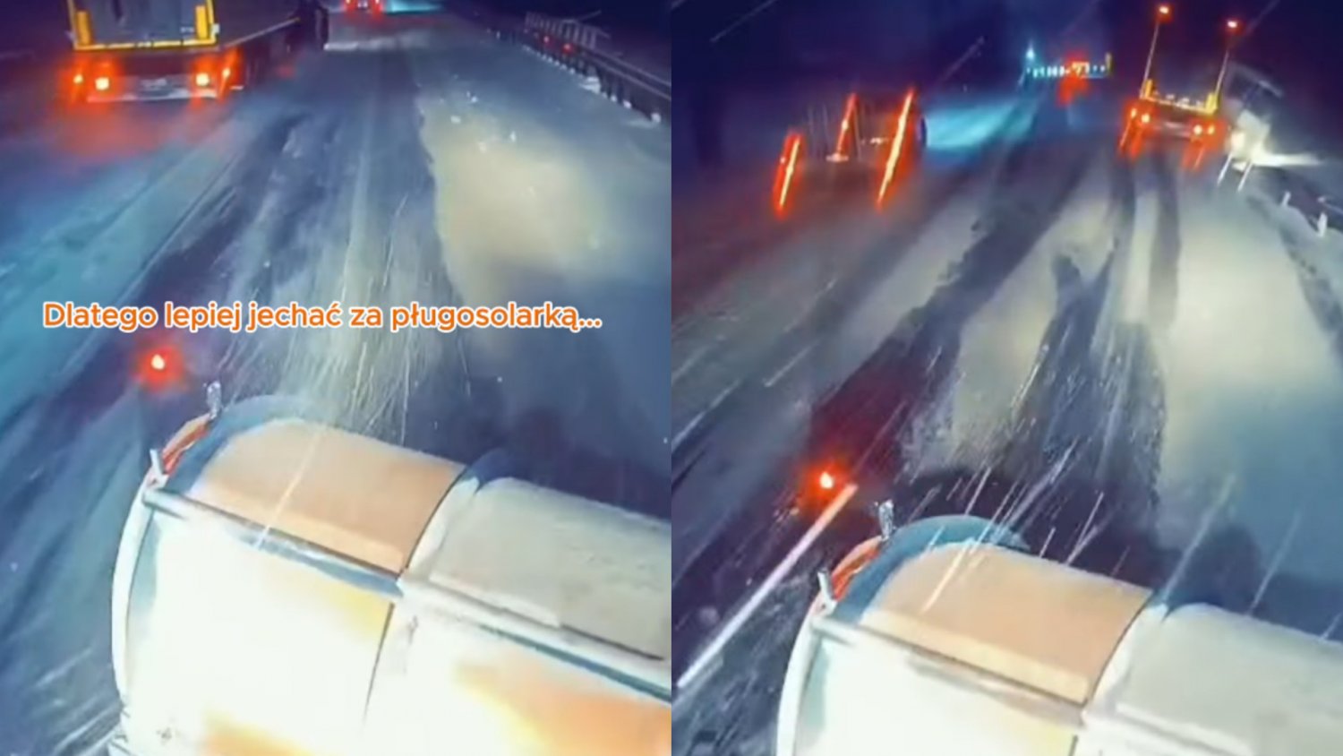 TIR wyprzedził pługosolarkę i się zaczęło. GDDiK aż musiała pokazać nagranie
