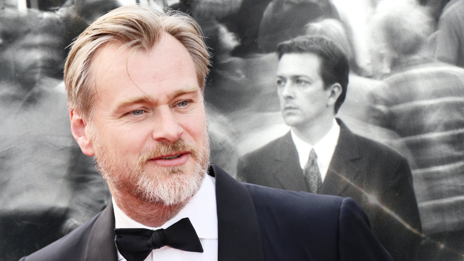 Christopher Nolan i kadr z filmu "Śledząc"