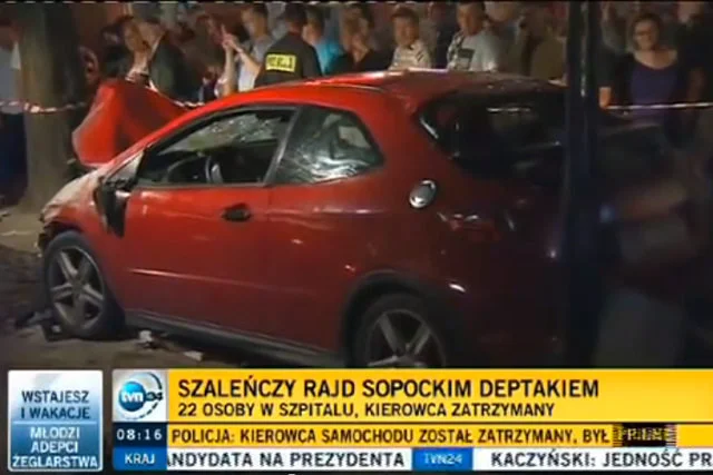 Potrącił 23 osoby na molo w Sopocie i uniknie więzienia? TVN24: Najprawdopodobniej będzie umorzenie