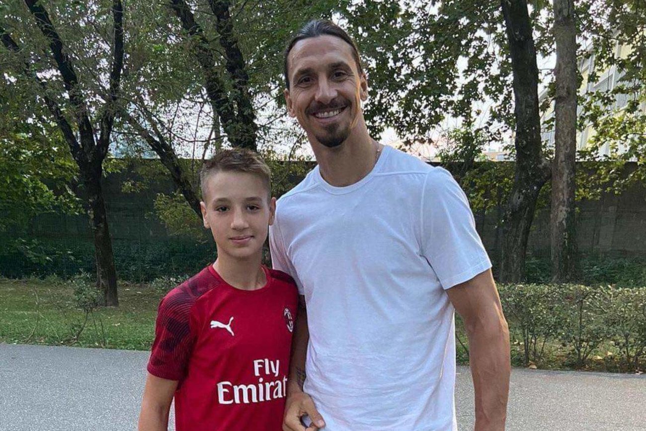 Francesco Camarda razem z gwiazdą AC Milan, Zlatanem Ibrahimoviciem. Dwóch królów Mediolanu?
