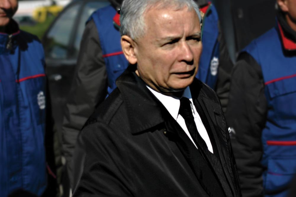 Jarosław Kaczyński podczas marszu w Warszawie