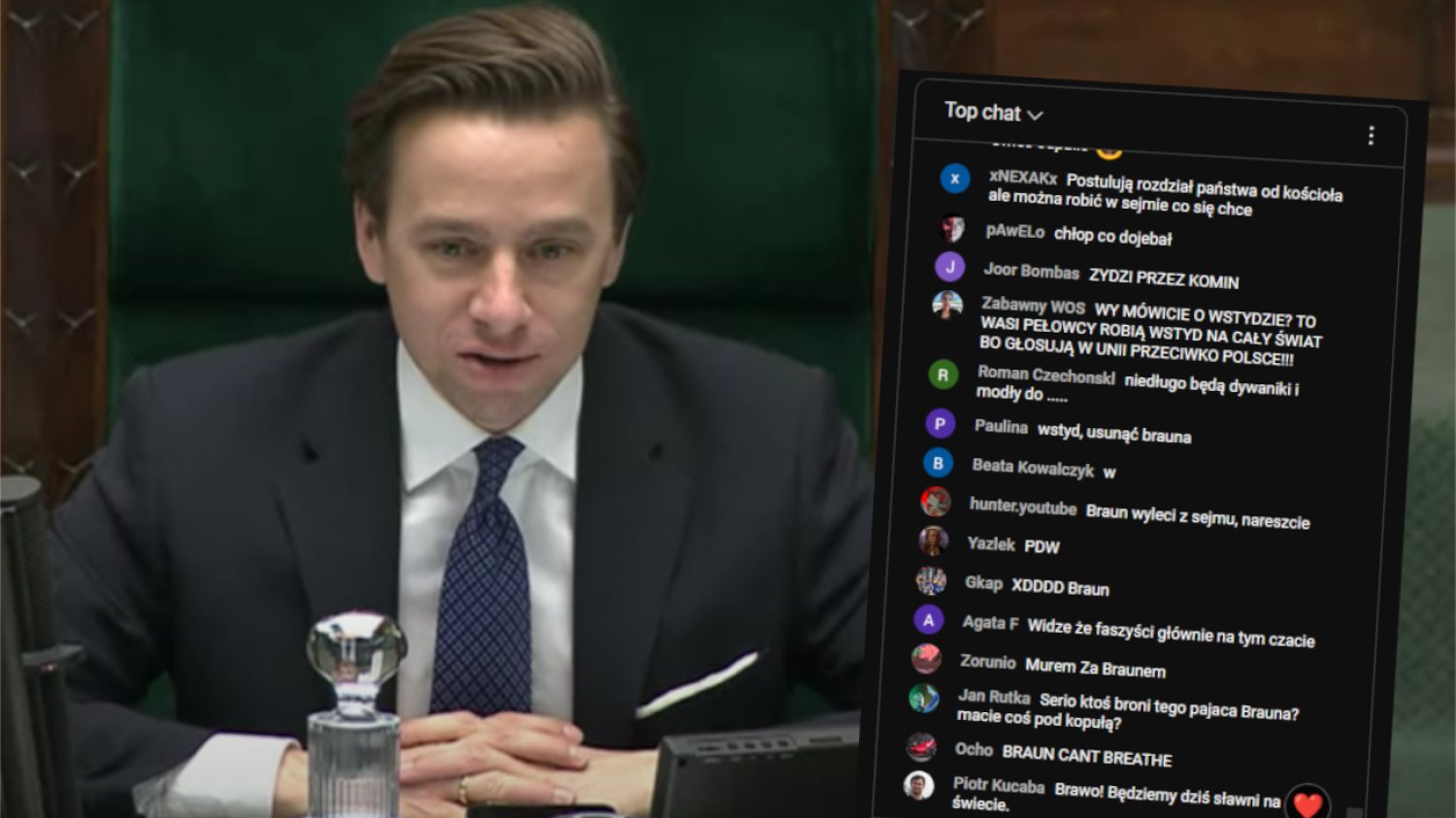 Krzysztof Bosak prowadził obrady Sejmu i nagle... odpowiedział na pytanie z YouTube