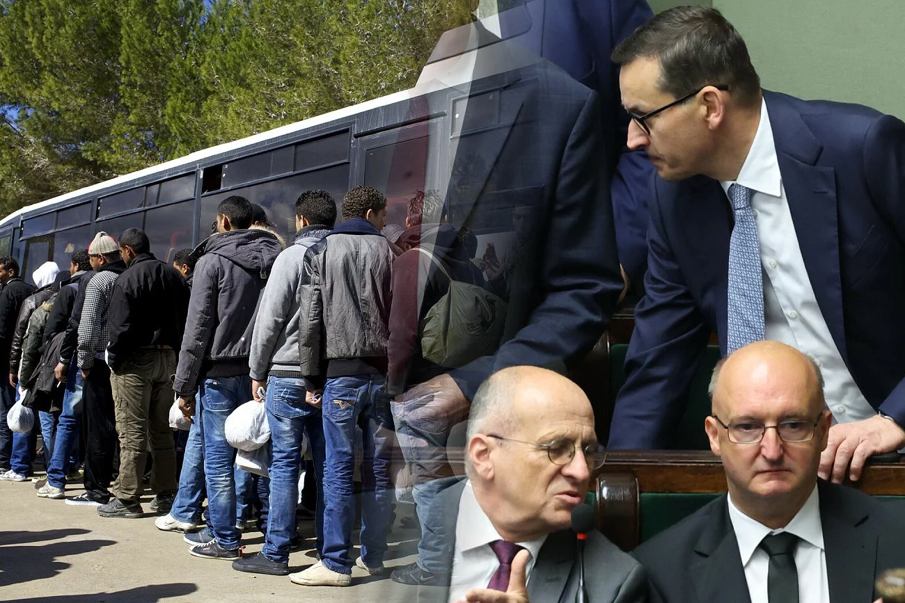 Polacy dostrzegli, że rząd PiS nie zabezpiecza odpowiednio granic przed nielegalnym napływem imigrantów. Afera wizowa w rządzie PiS. Premier Mateusz Morawiecki, Piotr Wawrzyk i Zbigniew Rau.