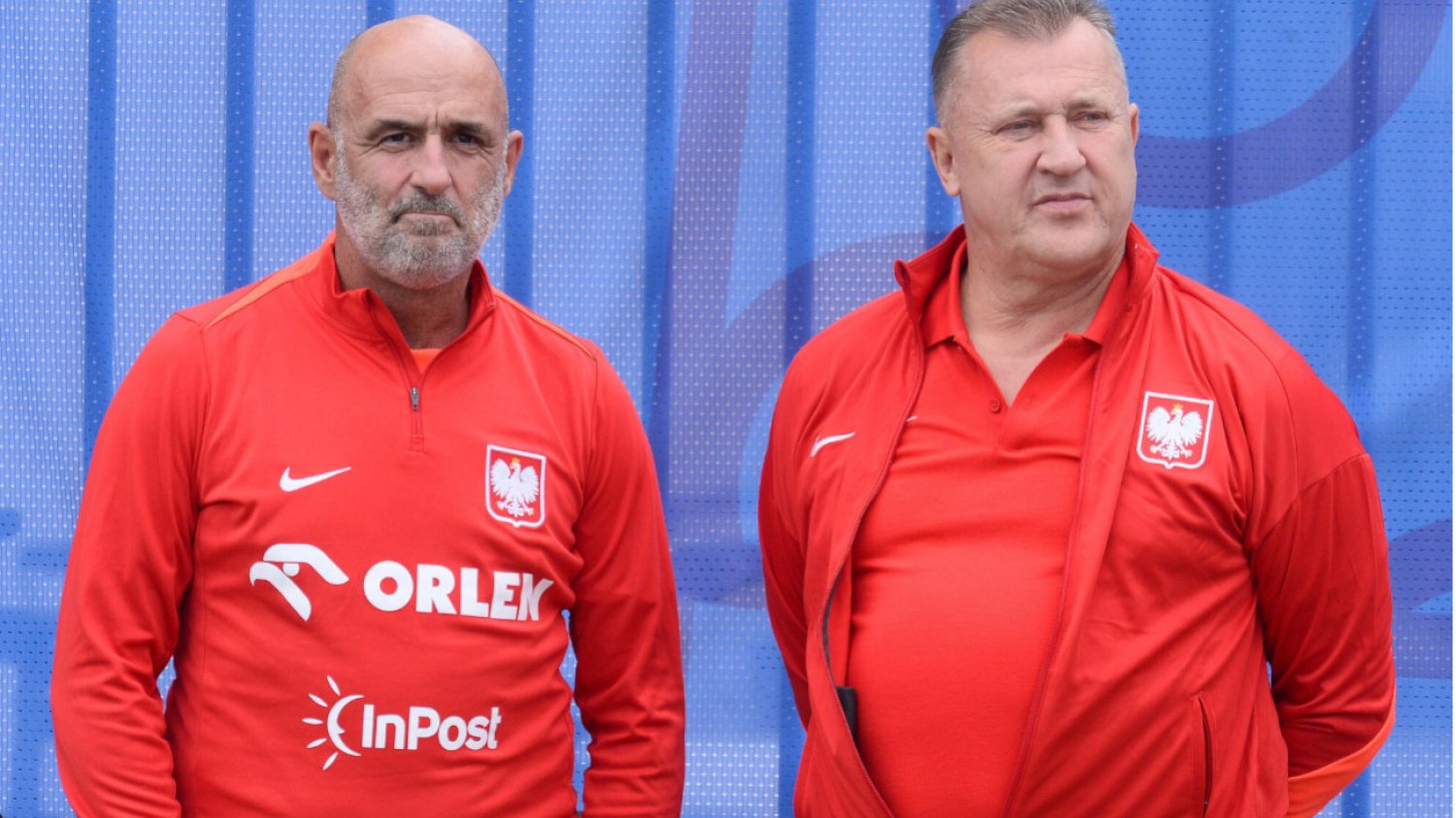Trener Polski Michał Probierz (z lewej) i Cezary Kulesza, prezes PZPN