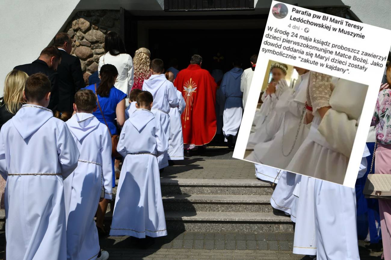 Dzieci przystępujące do pierwszej komunii