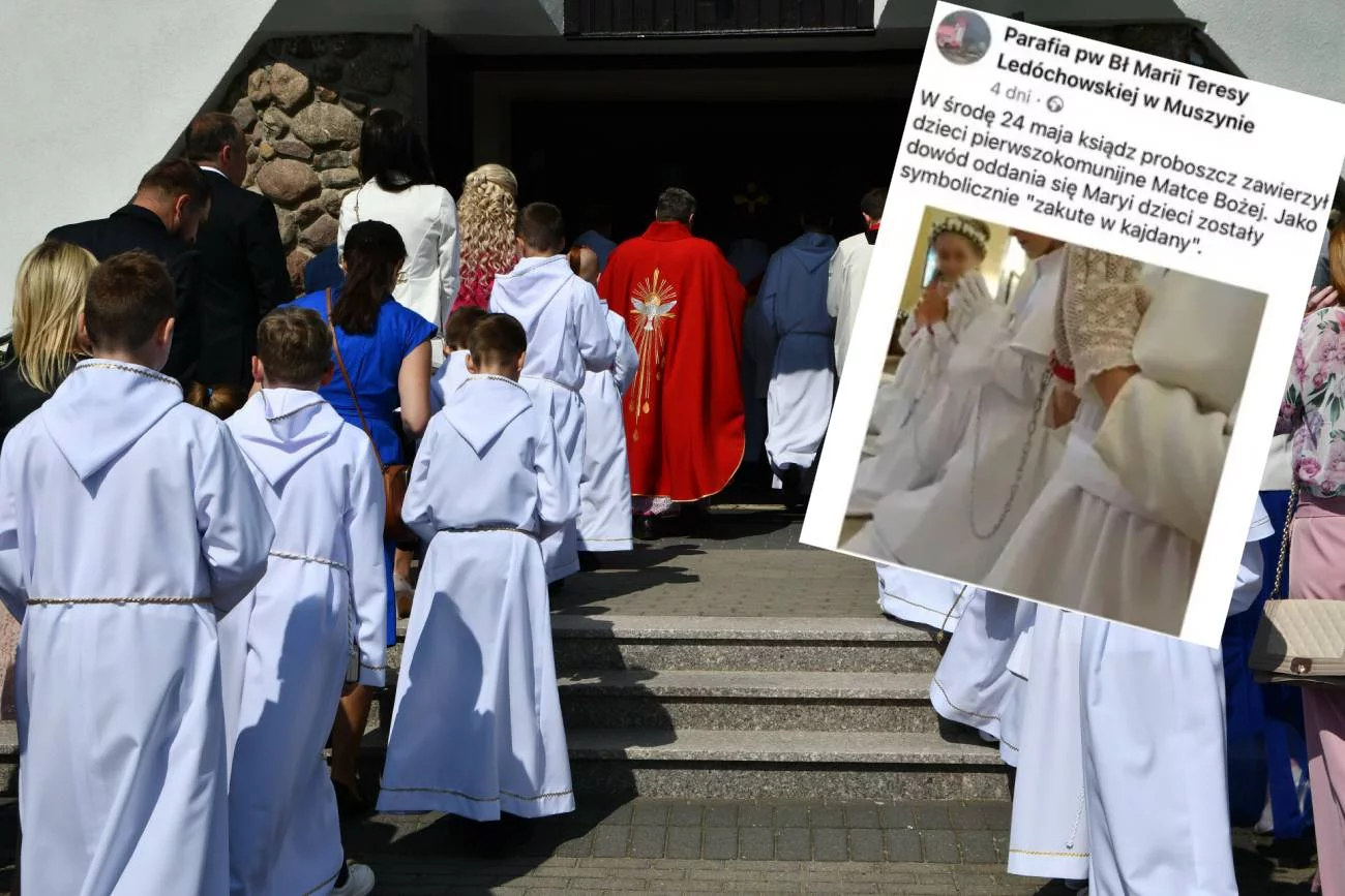 Dzieci przystępujące do pierwszej komunii