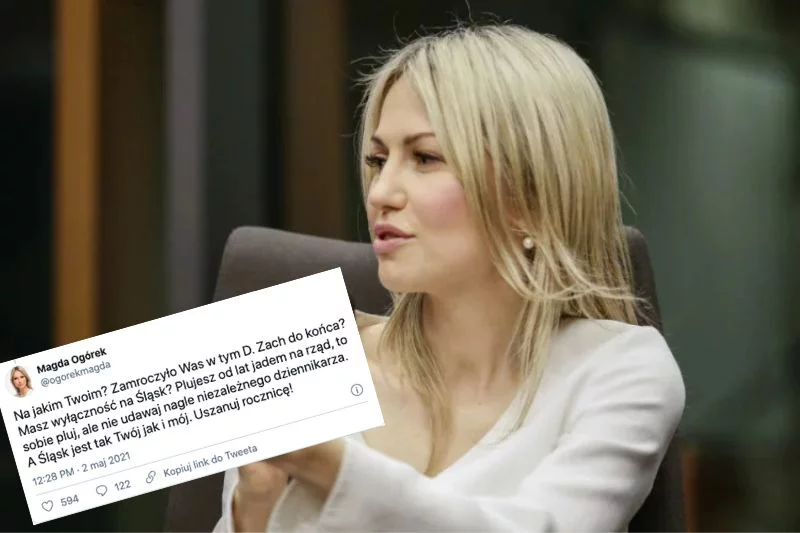 Magdalenę Ogórek broni Dudę i zarzuca stronniczość dziennikarzowi.