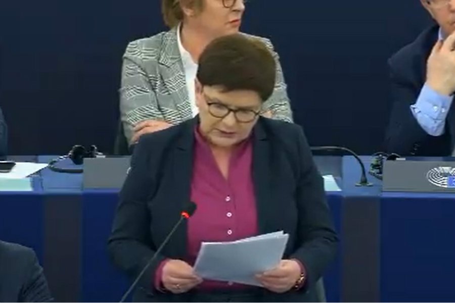 Beata Szydło broniła pisowskich zmian w sądownictwie podczas debaty o praworządności w Polsce w Parlamencie Europejskim.