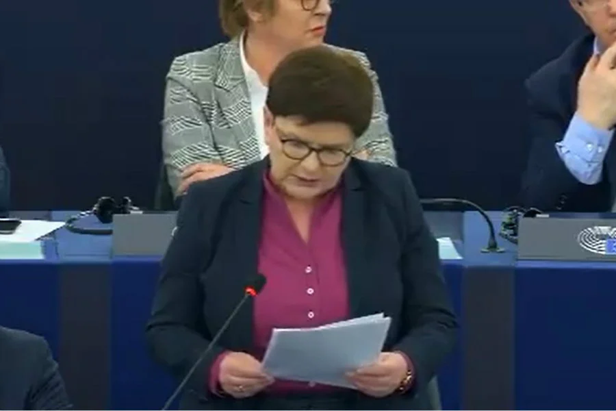 Beata Szydło broniła pisowskich zmian w sądownictwie podczas debaty o praworządności w Polsce w Parlamencie Europejskim.