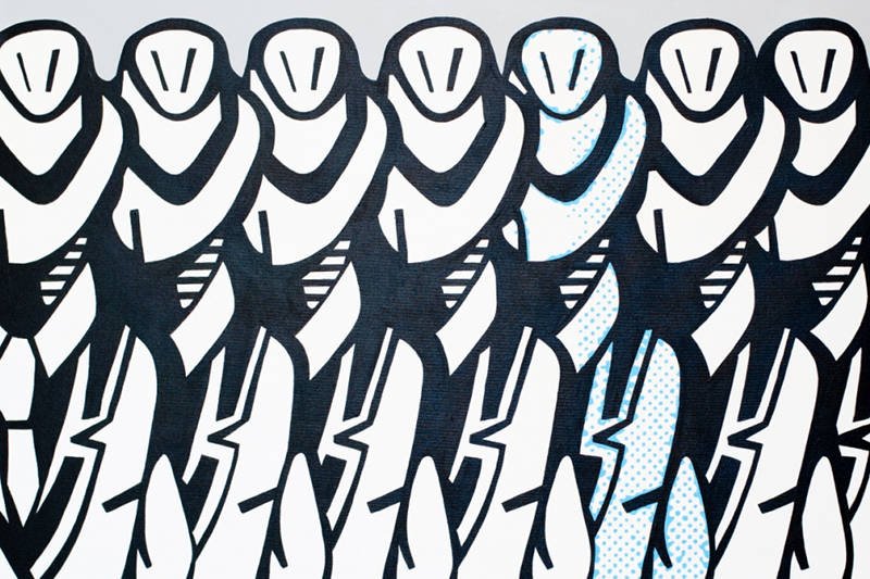 Maciej Wieczerzak, „No Name I”, 2012, akryl, płótno, 90x90