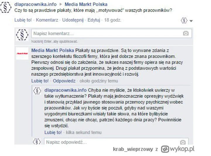 Odpowiedź Media Markt zaskakuje brakiem samokrytyki.
