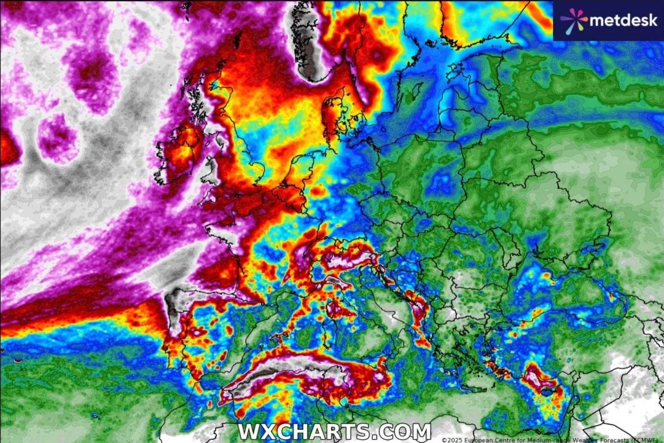 Mapa pogodowa dla Europy