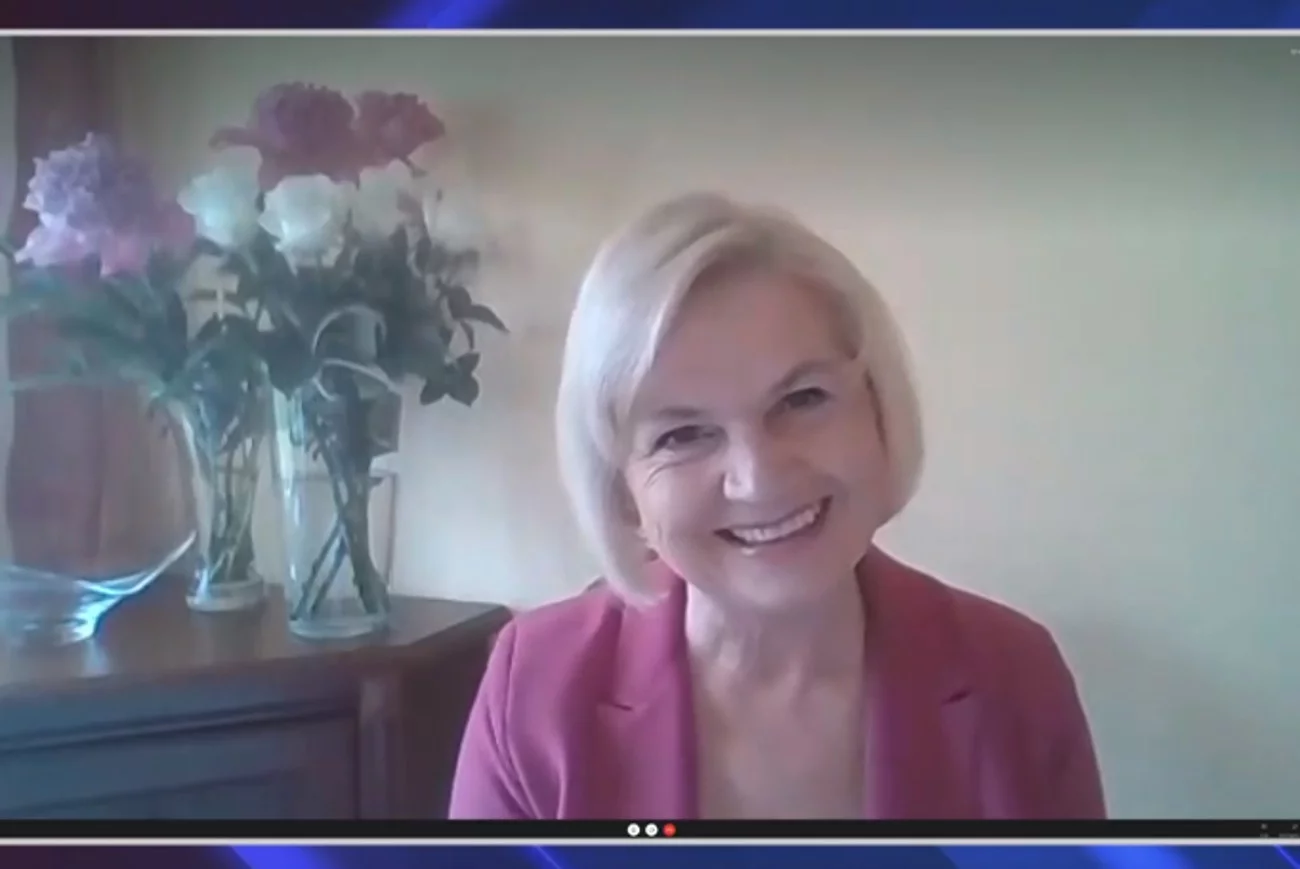 Lidia Staroń z wizytą w programie "W kontrze" w TVP Info u Magdaleny Ogórek i Jarosława Jakimowicza.