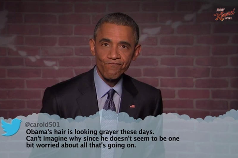 Barack Obama w programie "Jimmy Kimmel Live" odniósł się do najbardziej złośliwych twittów na swój temat.