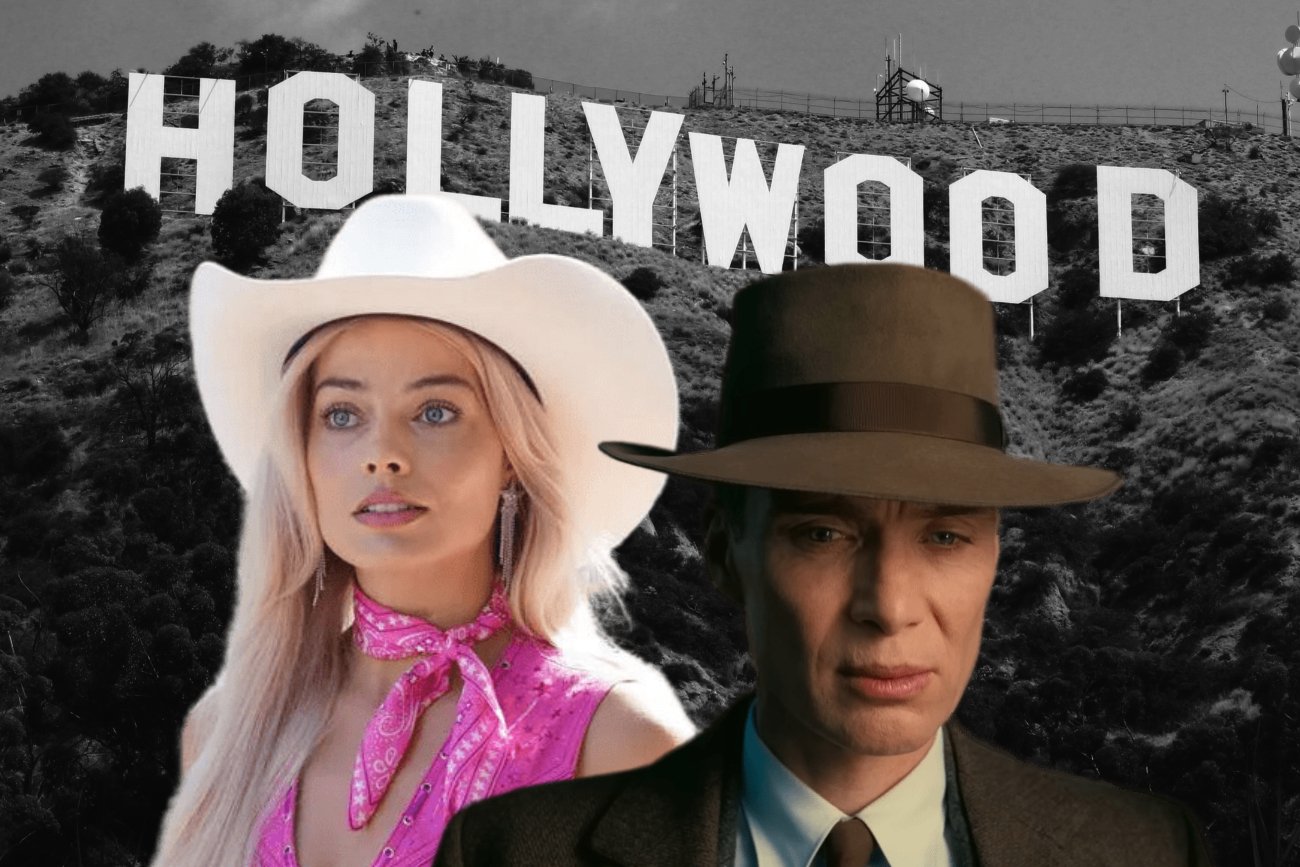 Margot Robbie jako "Barbie" i Cillian Murphy jako "Oppenheimer".