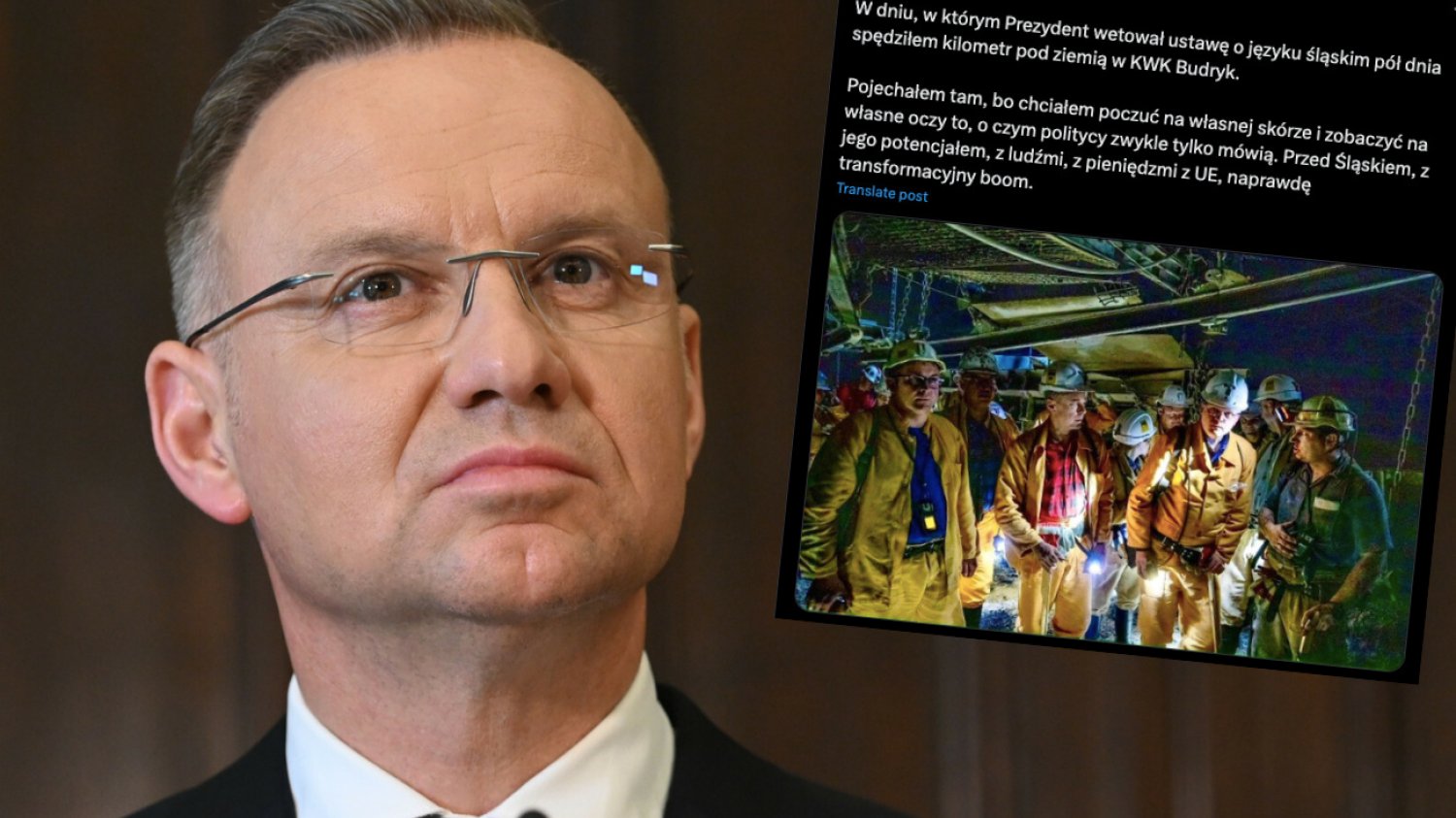 Szymon Hołownia w kopalni Budryk. Wbił szpilę a Andrzeja Dudę
