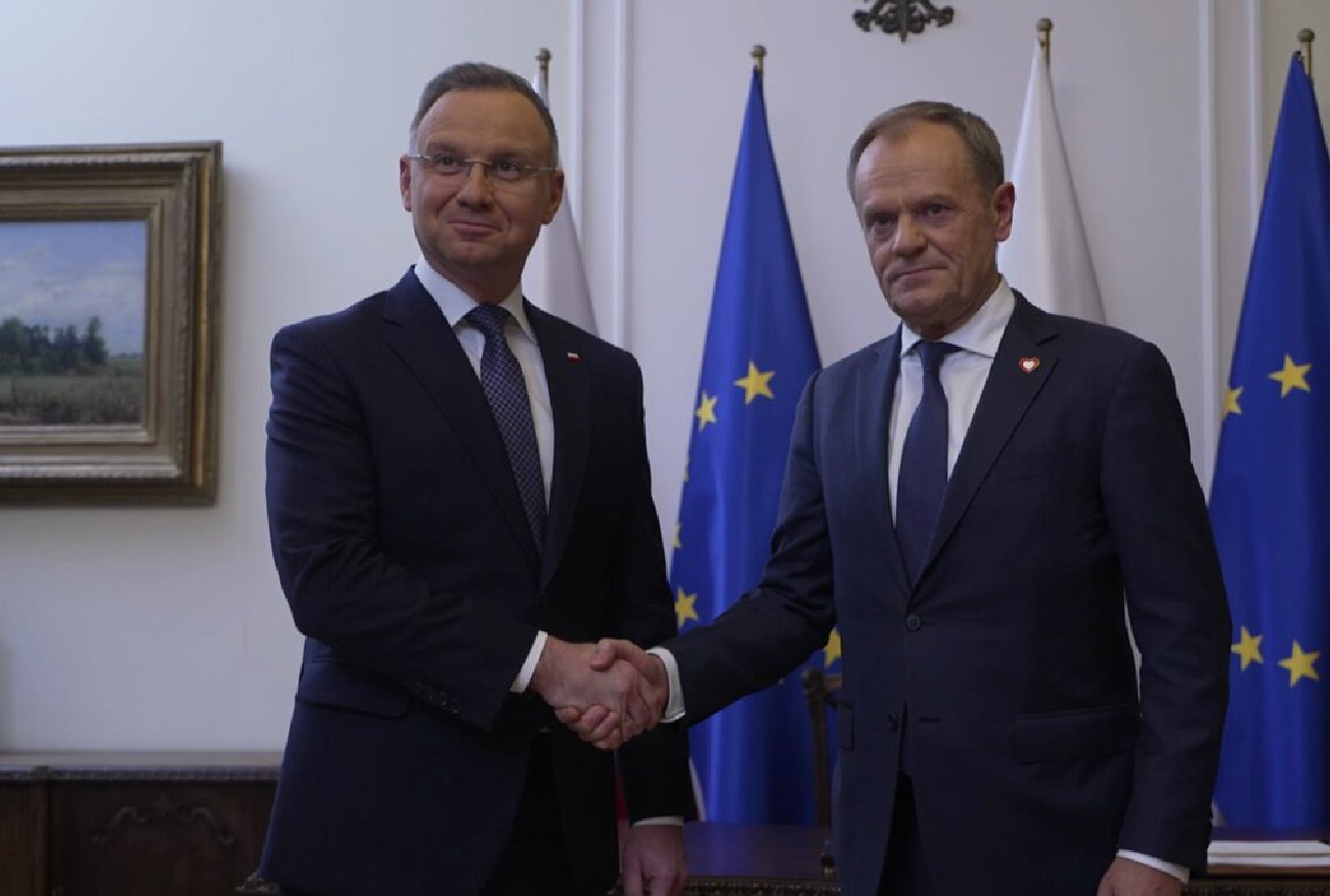 Tusk opuścił spotkanie z Dudą w gabinecie Hołowni. Wymowna reakcja premiera.