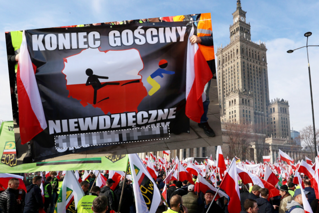 Myśleliście, że skandaliczny baner na ciągniku to już wszystko? Oto co rolnicy przywieźli do stolicy.