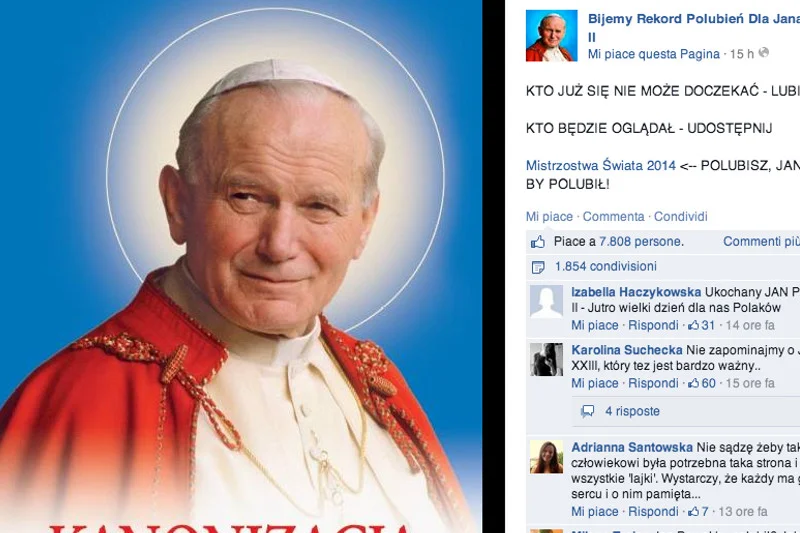 Bijemy Rekord Polubień Dla Jana Pawła II