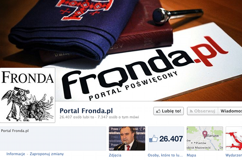 Fronda po raz kolejny zablokowana na Facebooku.