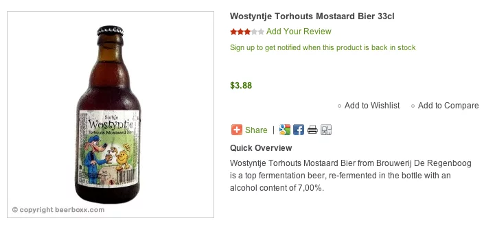 Wostyntje Torhouts Mostaard Bier