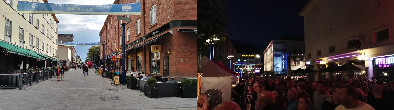 Centrum rano i wieczorem.
