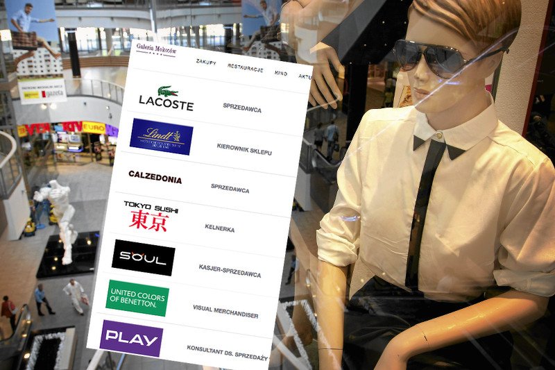 W galeriach handlowych brakuje ludzi do pracy.