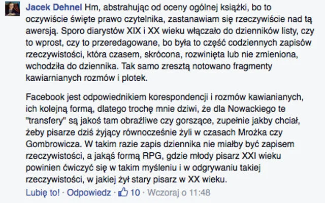 Jacek Dehnel o recenzji z "Gazety Wyborczej".