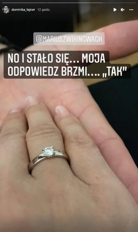 Dominika Tajner zaręczyła się.