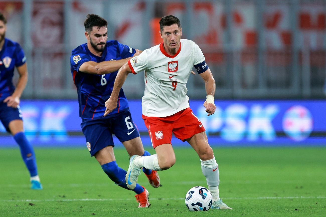 Robert Lewandowski nie strzelił gola w meczu z Chorwacją. Jego dorobek bramkowy jest kiepski