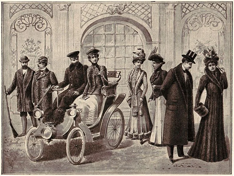 Reklama firmy Revillon Paris na Exposition Universal Paris 1900 r.